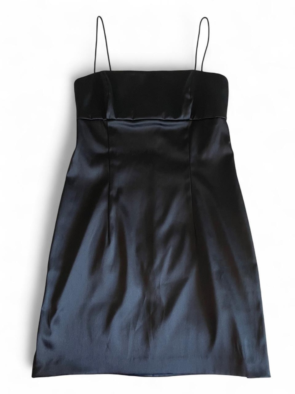 Donna Morgan Black Satin Mini-Dress